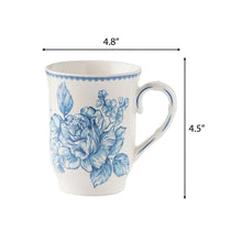The Pioneer Woman Agatha 12-Ounce Stoneware Mugs, Blue, Set of 4