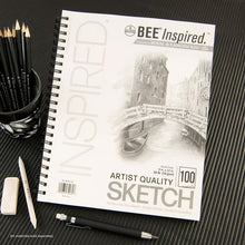 Bee Paper - Bee Inspired 9"x12" Sketching Paper Pad, 100 Sheets, Side Wire, 50lb. 74GSM