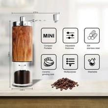 AGCAN Manual Coffee Grinder Portable Coffee Bean Mill Grinders with Ceramic Burr, 304 Stainless Steel Hand Crank - Fine Coarse Adjustable - for Outdoor, Travel, Espresso