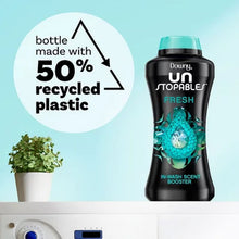 Downy Unstopables scent booster beads Fresh in-wash scent booster bottle made with 50 percent recycled plastic
