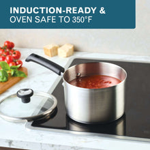 Farberware TrueCook Stainless Steel Induction Saucepan with Lid, 3-Quart, Silver