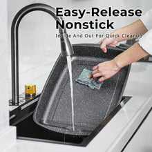 Mainstays Rectangle 18.9" Non-Stick Carbon Steel Grey With Speckle Roaster Pan & Wire Rack Gauge on 0.5 mm Thickness