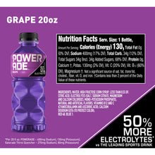 POWERADE Grape Electrolyte Sports Drink Bottles, 20 fl oz, 8 Pack