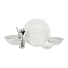 10 Strawberry Street Nova White Round 62-Piece Stoneware Dinnerware Set, Service for 6