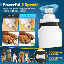 BEBANG Dog Nail Grinder, 2 LED Lights, Super Quiet and Low Vibration Electric Dog Nail Trimmers for Small Medium Large Dogs & Cats