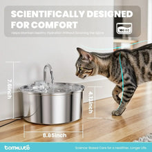 FWMB 3.2L/108oz Cat Water Fountain Premium Stainless Steel with 3 Filters, Automatic Pet Fountain Dispenser for Cats Dogs, with Ultra-Quiet Pump
