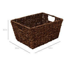 Best Choice Products Set of 4 Multipurpose Stackable Seagrass Laundry Organizer Tote Baskets w/ Insert Handles