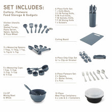 Elements by Thyme & Table 60-Piece Ceramic Non-Stick Cookware Set - Blue