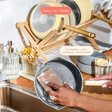 Beautiful 12-Piece Ceramic Nonstick Cookware Set, Pots and Pans with Strainer Lids, Buttercream by Drew Barrymore
