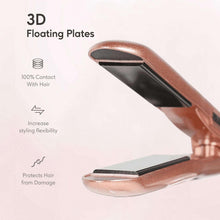 KIPOZI Nano Negative Ion Flat Iron, Anti-Static Hair Straightener with 1 inch Floating Titanium Plates, Champagne Gold