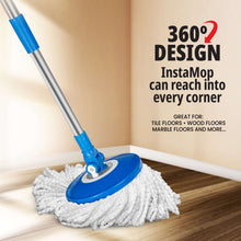 Insta Mop Spin Mop and Bucket with Wringer Microfiber Mop Head Floor Cleaning for Hardwood Tile