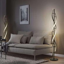 LED Spiral Floor Lamp 60 Inch Modern Floor Lamps Dimmable Black Standing Lamp 34W Contemporary Floor Lamps for Living Room Bedroom Kitchen Office