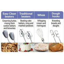 Hamilton Beach 6-Speed Electric Hand Mixer with Easy Clean Beaters, 7 Attachments & Case, Mixer for Kitchen, White
