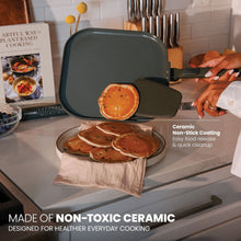Thyme & Table 11" Ceramic Non-Stick Griddle Pan Granite Collection - Moss