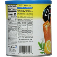 4C Zero Sugar Half & Half Iced Tea/Lemonade Mix 13.9 oz. Canister