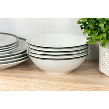 10 Strawberry Street Simply Coupe 16-Piece Ceramic Dinnerware Set, Black