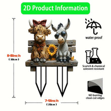 Whimsical Cow And Donkey Shaped Acrylic Flower Pots Outdoor Garden Decor Novelty Planter With Ground Stake For Yard Patio And Farmhouse Themed Decor