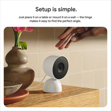 Google Nest Cam Indoor (Wired, 3rd Gen) - Indoor Security Camera with 2K Video - Works with Google Home - With Gemini - Berry