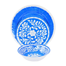 Elama Nelly 12 Piece Melamine Dinnerware Set in Blue