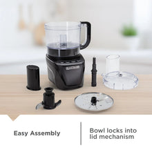 BLACK+DECKER Easy Assembly 8-Cup Food Processor, 850W, 2 Speeds + Pulse, Chop, Puree, Slice, Shred