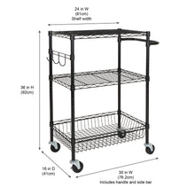 Hyper Tough 3-Tier New Multipurpose Rolling Cart, Black Color, 495lbs Load Capacity
