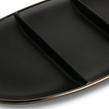 Thyme & Table Stoneware Divided Serving Platter, Onyx Collection