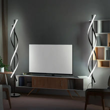 LED Spiral Floor Lamp 60 Inch Modern Floor Lamps Dimmable Black Standing Lamp 34W Contemporary Floor Lamps for Living Room Bedroom Kitchen Office