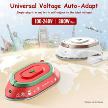 Newbealer Travel Iron with Global Voltage,Christmas Ready Gift,100-240V 0.8lb Ultra-Lightweight Mini Iron for Clothes,Xmas Gifts for Women,Girls(Red)