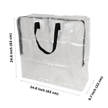 Mainstays Clear 24 Gallon Heavy Duty Slim Storage and Moving Bag with Zipper Closure and Dual Carry Handles