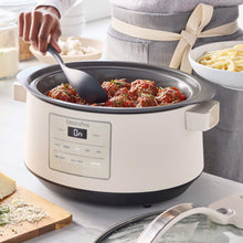 GreenPan 8 Quart Family Size Locking Lid Slow Cooker, Cream