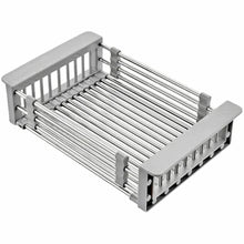 Adjustable Over-The-Sink Dish Drying Rack with Stainless Steel Drain Basket - Portable & Telescopic Space-Saving Solution for fruit vegetable
