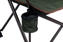 Ozark Trail Heavy Duty Hard Arm Camp Chair with Adjustable Cupholder, Tensioned Seat Farbic, Brown