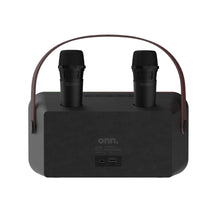 onn Karaoke Machine with 2 Wireless Microphones, LED Party Lights, 9 Hrs Playtime, Bluetooth, Voice Effects