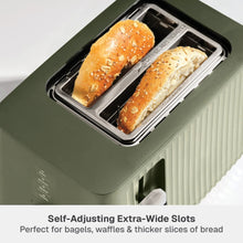 Thyme & Table 2-Slice Toaster, Extra-Wide Slots with Removable Crumb Tray, Dusty Moss