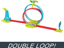 Hot Wheels Neon Speeders Track Set, Laser Stunt Slamway with 1 Car, Tri-Colored Track, Easy Storage