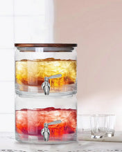 Better Homes & Gardens 240oz Stacking Glass Beverage Dispenser with Acacia Wood Lid