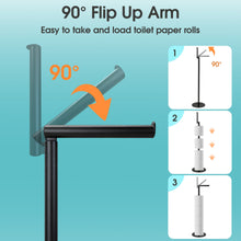 Toilet Paper Holder Stand, Free Standing Toilet Paper Roll Holder for 5 Spare Rolls, Modern Bathroom Toilet Paper Stand, Black