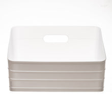 Mainstays Wide Slanted Flexible Closet Organizer Bin with Handle, White Plastic