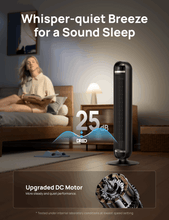 DREO Tower Fan, 27ft/s Velocity Quiet Floor Fan, 90° Oscillating Fans for Indoors with 8 Speeds, 4 Modes, Remote Control, Standing Fans, Bladeless Fan, Black, Nomad DC