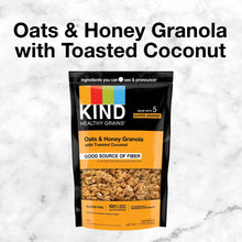 KIND HEALTHY GRAINS Granola, Healthy Snack, Oats & Honey Granola with Toasted Coconut, Snack Mix 11 OZ