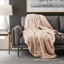 cozyhome-luxury-faux-fur-throw-blanket-blush-pink-dotted-plush-draped-sofa - USA Mega Market