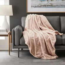 cozyhome-luxury-faux-fur-throw-blanket-blush-pink-dotted-plush-draped-sofa - Brands For Less USA