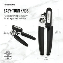 Farberware Pro Stainless Steel Portable Can Opener with Black Handle