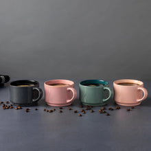 Thyme & Table 4 Pack Stacking Mugs, Reactive Mix of Colors 11.1 fl oz, Stoneware