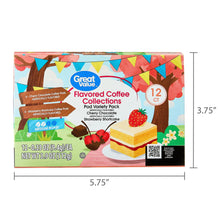 Great Value Flavored Coffee Collections Pod Variety Pack, Cherry Chocolate and Strawberry Shortcake, 3.9 oz, 12 Count