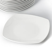 Elama Professional Kitchen 12 Piece Porcelain Square Dinner Plate Set in White