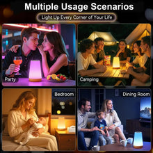 Onekawa Night Light,Dimmable Touch Table Lamp with 5 Brightness and 7 Colors,Night-Lights suitable for Nursery & Bathroom & Bedroom,White