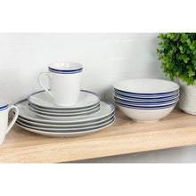 10 Strawberry Street Simply Coupe 16-Piece Ceramic Dinnerware Set, Blue