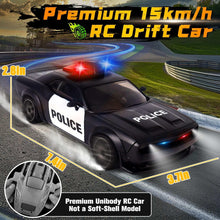 Remote Control Car, 1:20 Scale 15KM/H 4WD Drift Car with LED Lights & 2 Rechargeable Batteries, Racing Drift Car Toy for 3-8 Boys & Girls