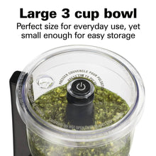 Hamilton Beach Stack & Press Electric Food Chopper & Mini Food Processor, 3-Cup, Black